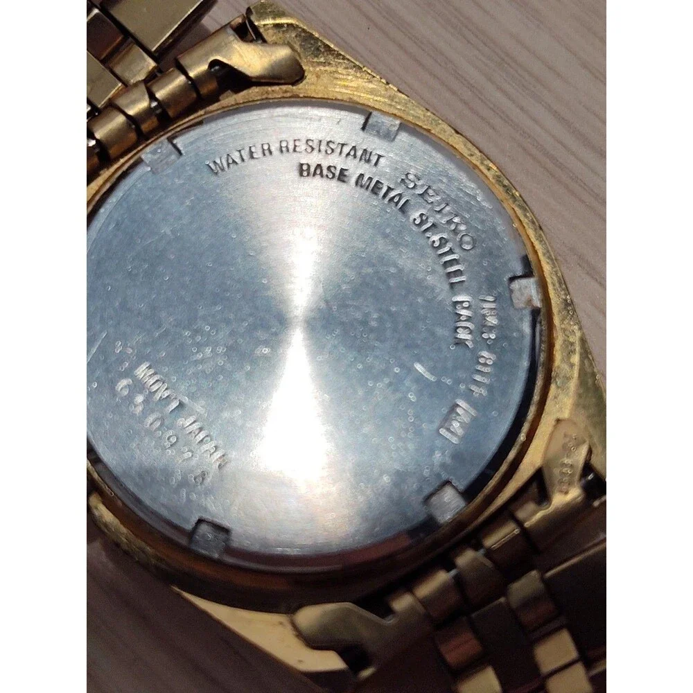 Seiko President Watch Men 36mm Champagne Dial Gold Tone Daydate Round New Batt 9